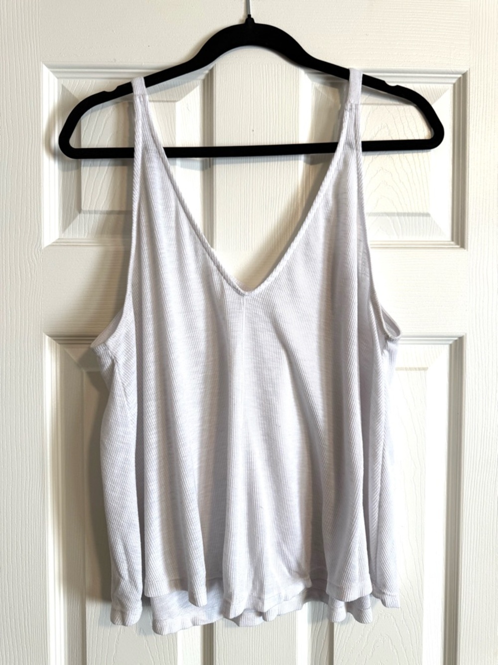 Free People White V-Neck Ribbed Camisole
